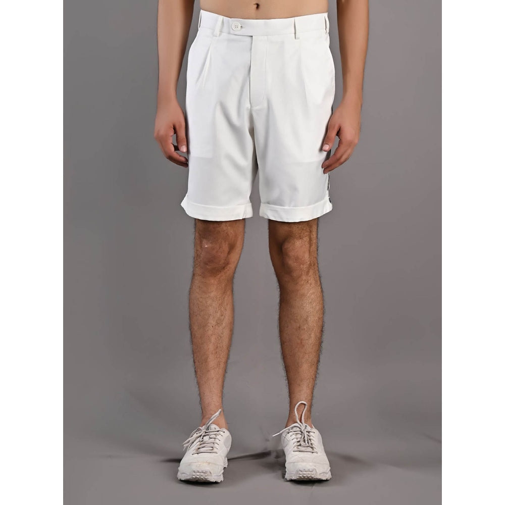 Bohame Caesar Digital Print White & Blue Shirt and Shorts (Set of 2)