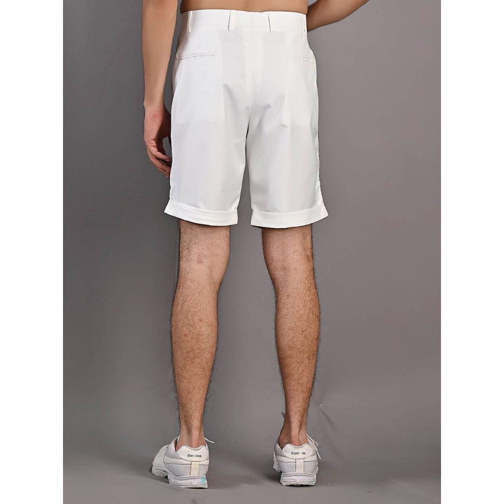 Bohame Caesar Digital Print White & Blue Shirt and Shorts (Set of 2)