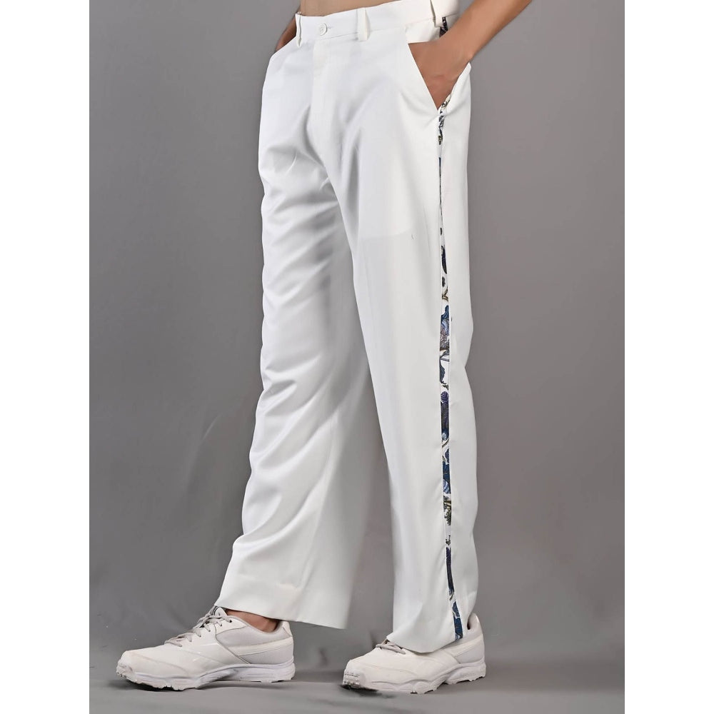 Bohame Avel Digital Print White & Blue Shirt and Pants (Set of 2)