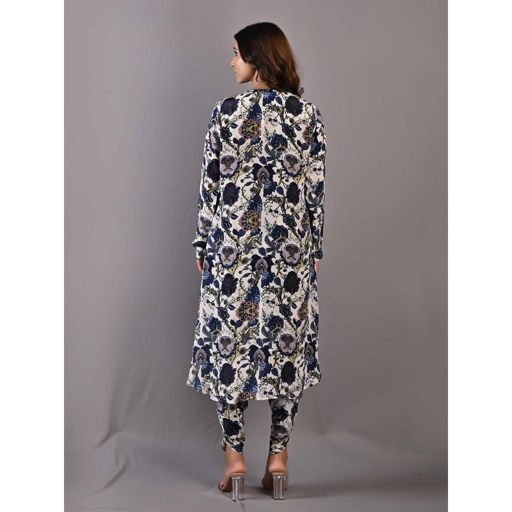 Bohame Cynthia Multi-Blue & Off White Dhoti (Set of 3)