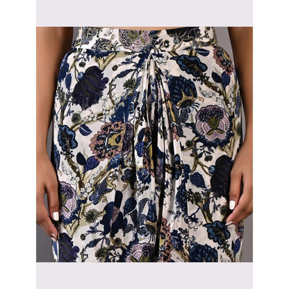 Bohame Cynthia Multi-Blue & Off White Dhoti (Set of 3)