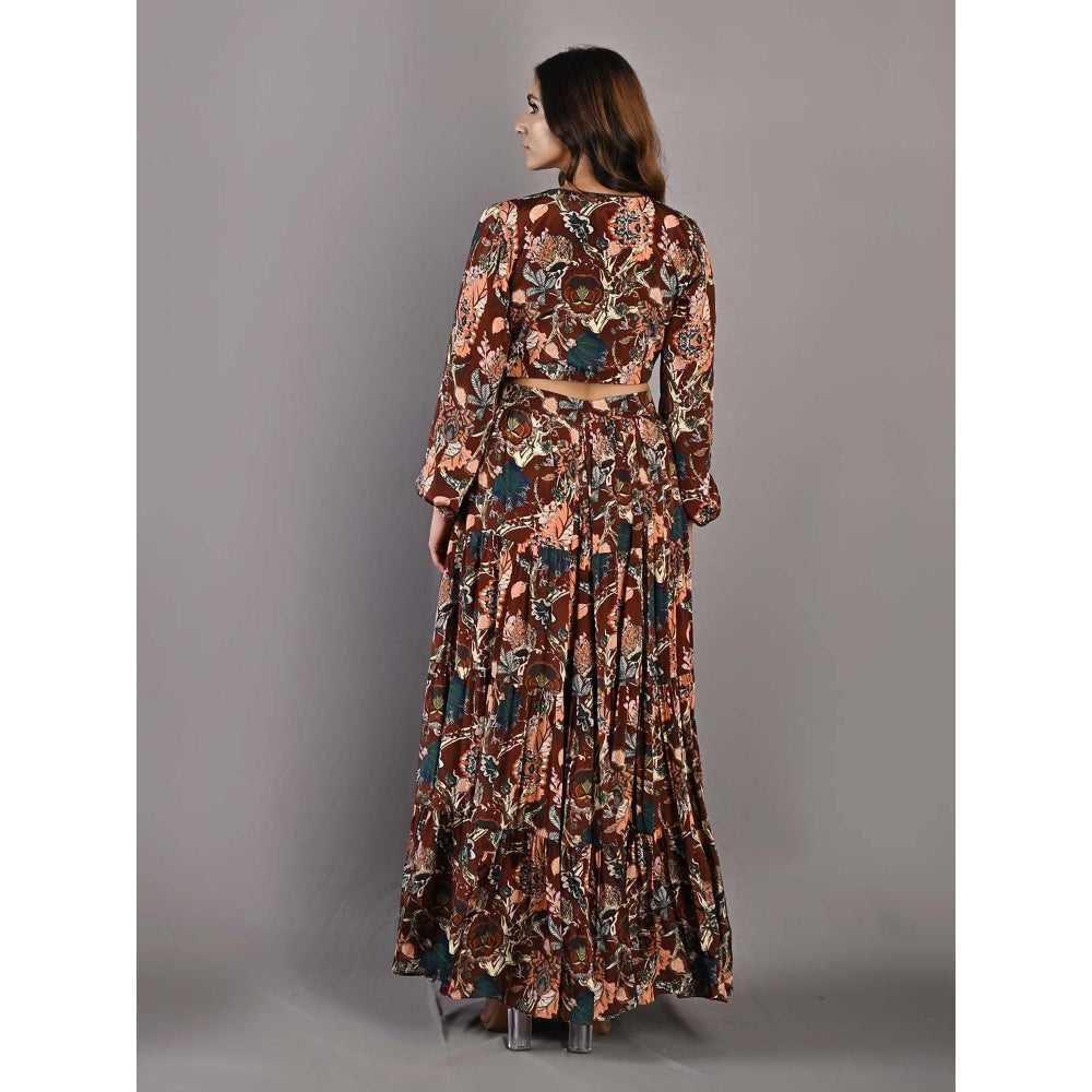 Bohame Zahara Multi-Maroon Sharara (Set of 2)