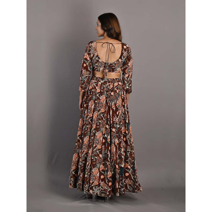 Bohame Zaria Maroon Lehenga (Set of 4)