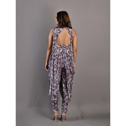 Bohame Camellia Purple & Mauve Concept Saree with Stitched Blouse