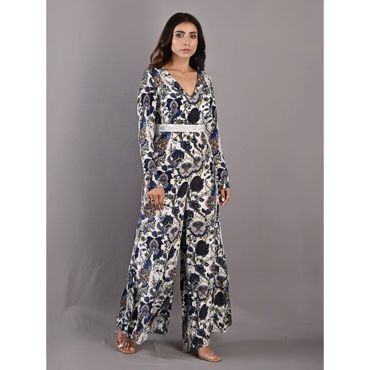 Bohame Dahlia Multi & Off White Jumpsuit with Embroidered Belt (Set of 2)
