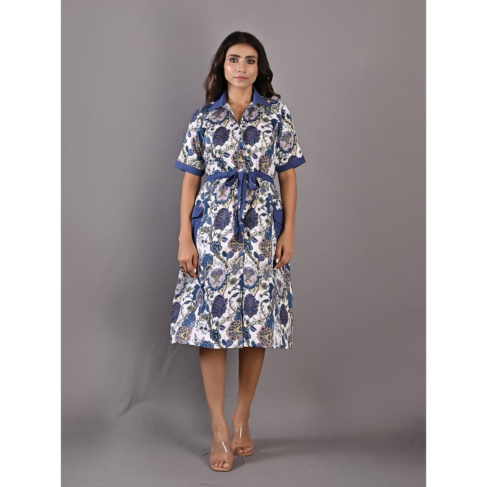 Bohame Delphine Multi & Off White Shirt Dress