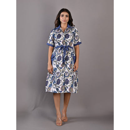 Bohame Delphine Multi & Off White Shirt Dress