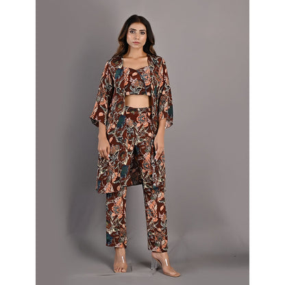 Bohame Elestren Multi & Maroon Co-Ord (Set of 3)