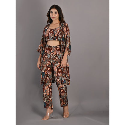 Bohame Elestren Multi & Maroon Co-Ord (Set of 3)