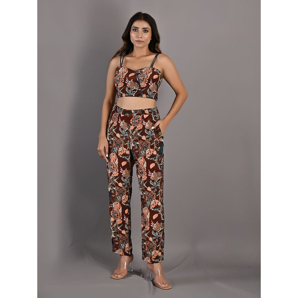 Bohame Elestren Multi & Maroon Co-Ord (Set of 3)