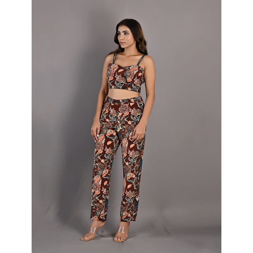 Bohame Elestren Multi & Maroon Co-Ord (Set of 3)