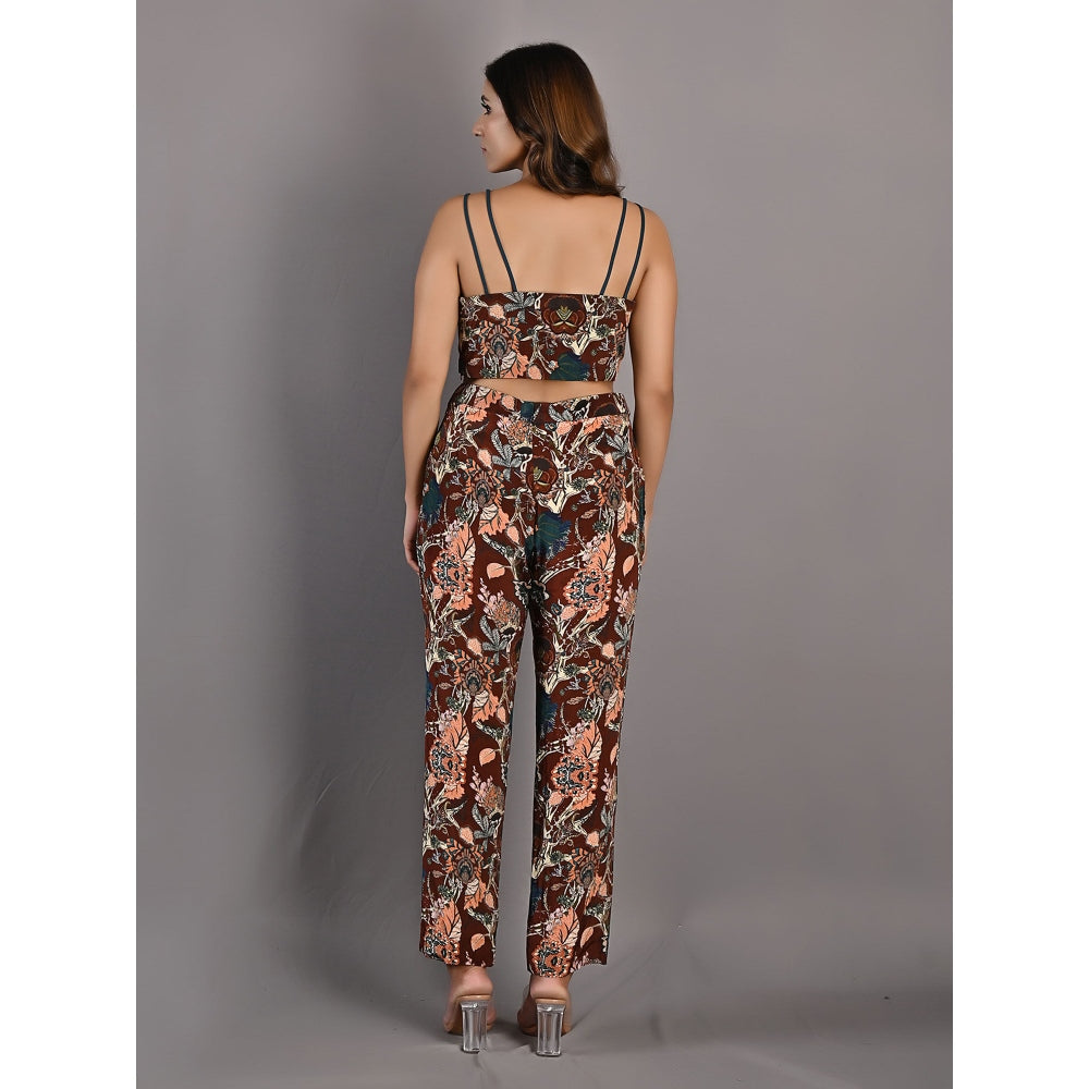 Bohame Elestren Multi & Maroon Co-Ord (Set of 3)