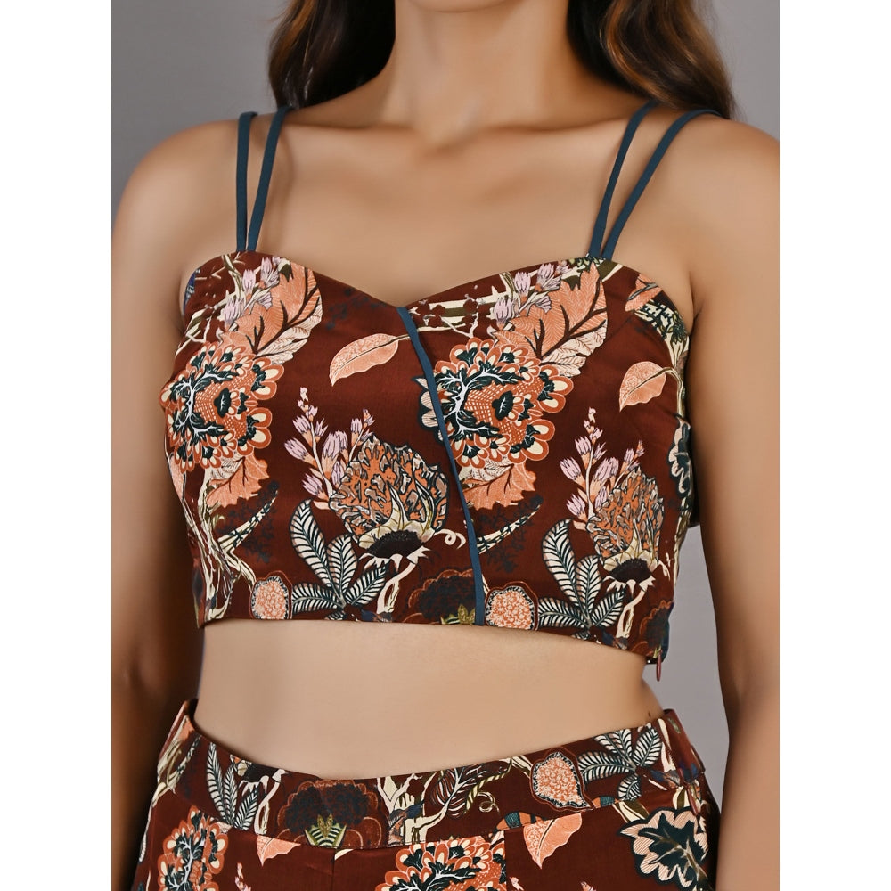 Bohame Elestren Multi & Maroon Co-Ord (Set of 3)