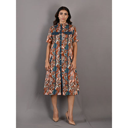 Bohame Roisin Multi & Maroon Shirt Dress