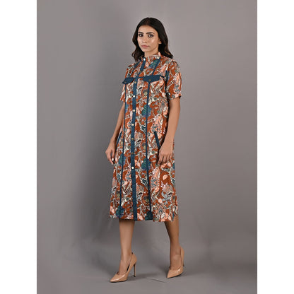 Bohame Roisin Multi & Maroon Shirt Dress