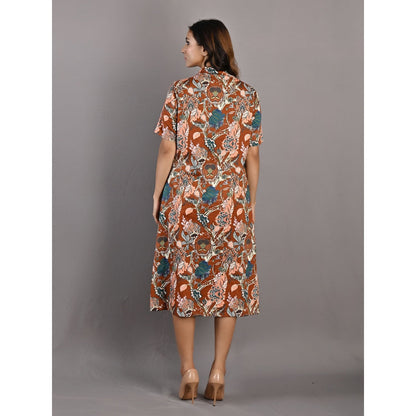 Bohame Roisin Multi & Maroon Shirt Dress