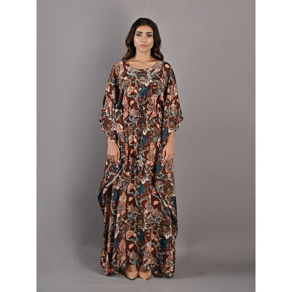 Bohame Raisa Multi & Maroon Kaftan