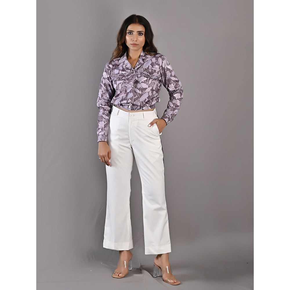 Bohame Elowyn Purple & Mauve Bomer Jacket with Bell Bottoms (Set of 2)