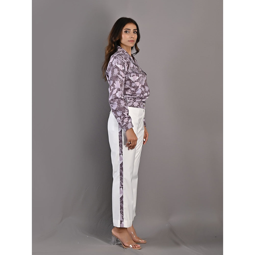 Bohame Elowyn Purple & Mauve Bomer Jacket with Bell Bottoms (Set of 2)