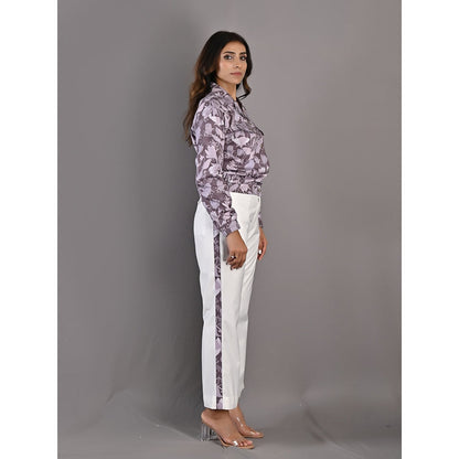 Bohame Elowyn Purple & Mauve Bomer Jacket with Bell Bottoms (Set of 2)