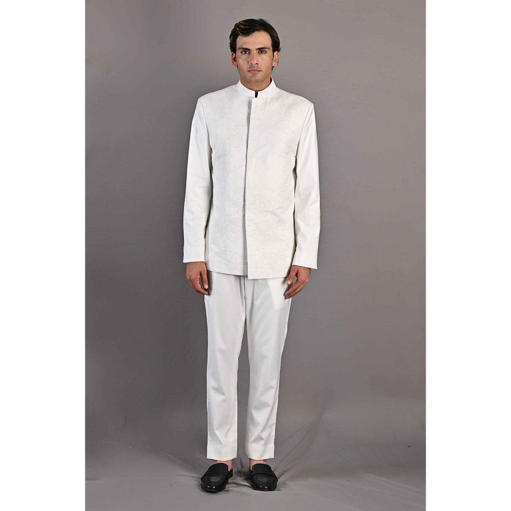 Bohame Carmine Embroidered Bandhgala (Set of 2)