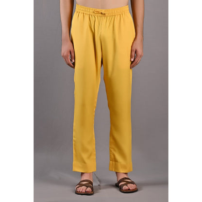 Bohame Kai Mustard Kurta with Nehru Jacket (Set of 3)