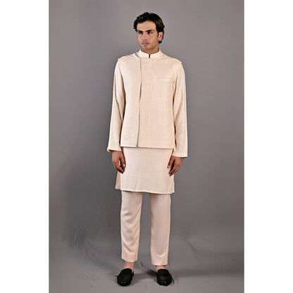 Bohame Leo Peach Kurta with Nehru Jacket (Set of 3)