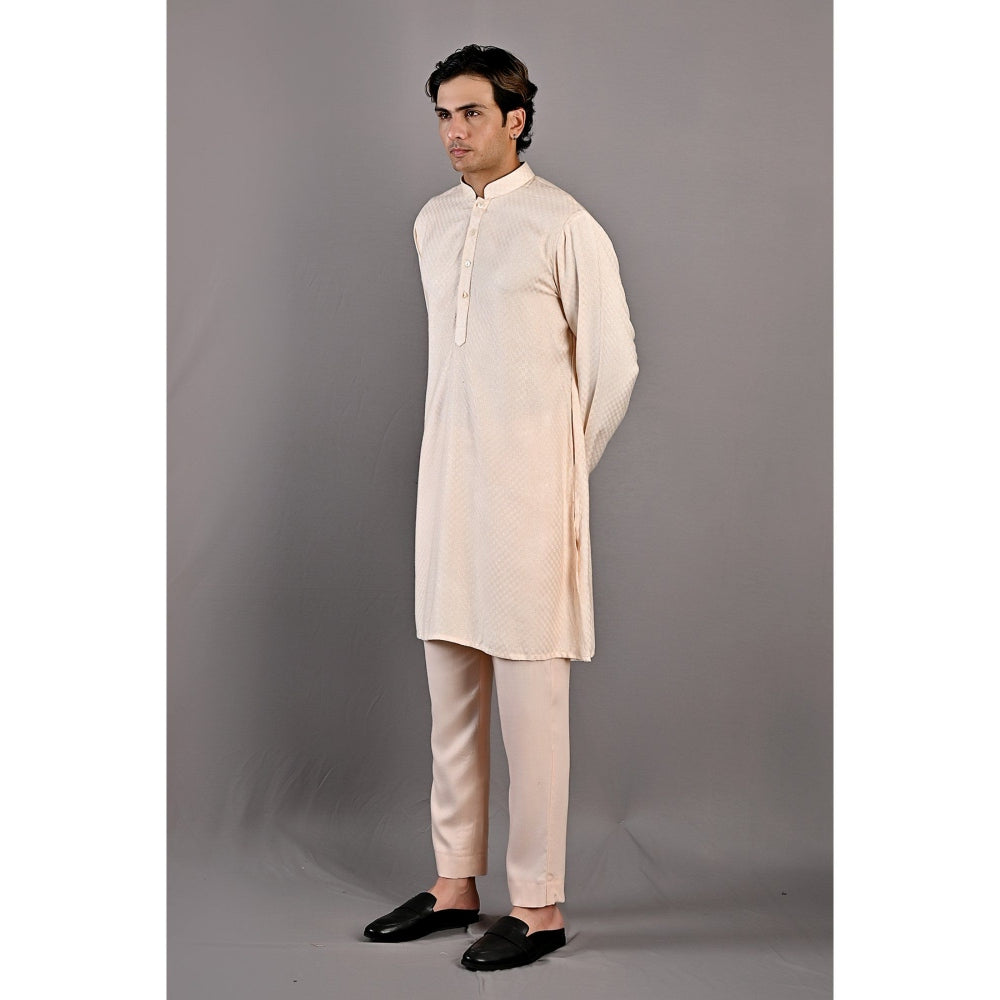 Bohame Leo Peach Kurta with Nehru Jacket (Set of 3)