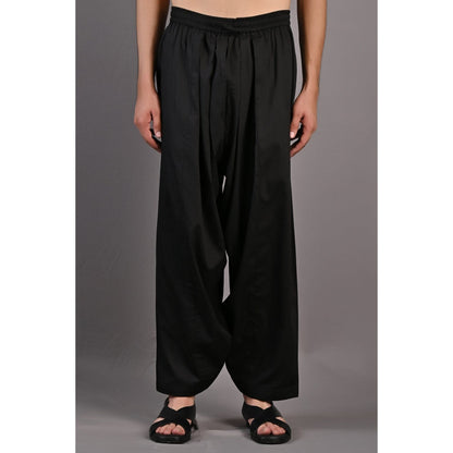 Bohame Adam Black Kurta with Nehru Jacket (Set of 3)