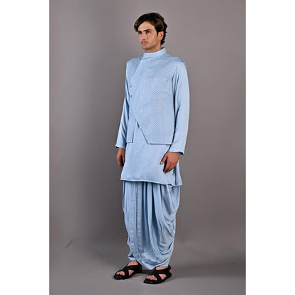 Bohame Owen Light Blue Kurta with Nehru Jacket (Set of 3)
