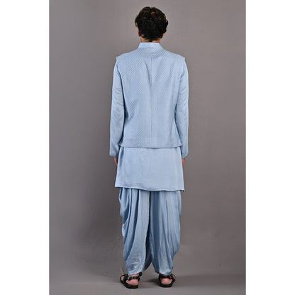 Bohame Owen Light Blue Kurta with Nehru Jacket (Set of 3)