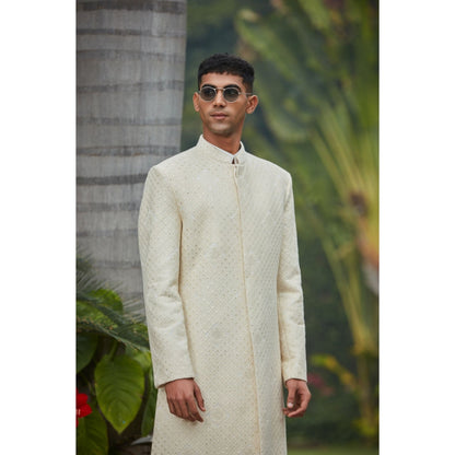 Bohame Adyat - Chikankari Achkan Kurta (Set of 3)
