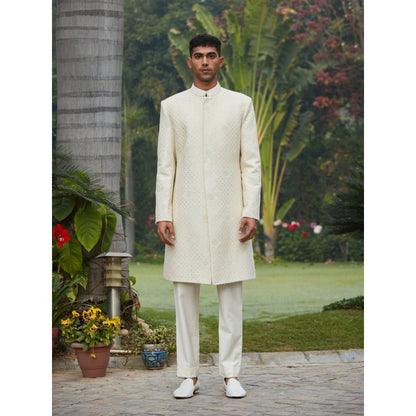 Bohame Adyat - Chikankari Achkan Kurta (Set of 3)