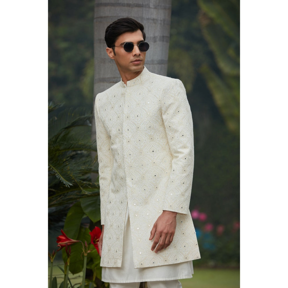 Bohame Ahim - Chikankari Achkan Kurta (Set of 3)