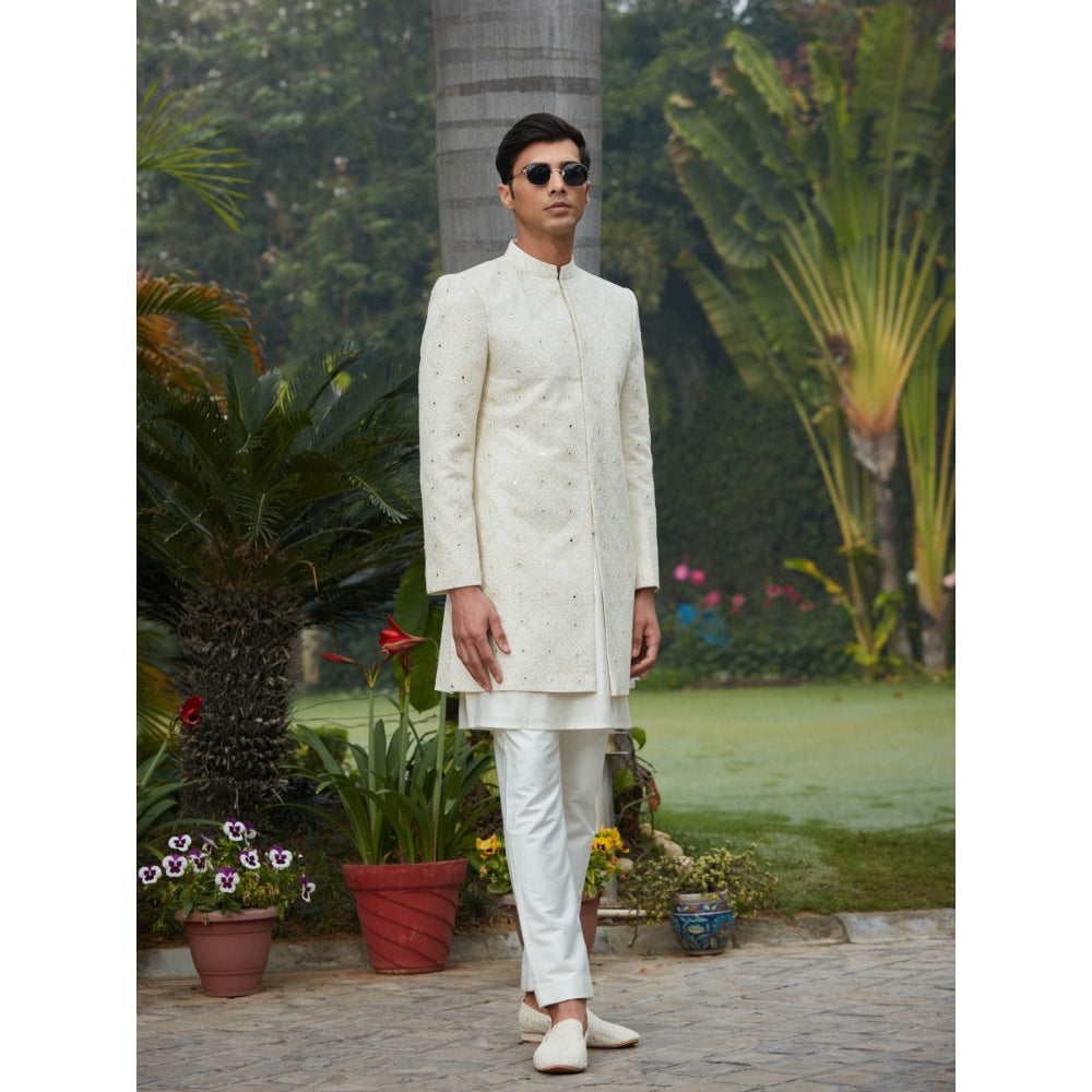 Bohame Ahim - Chikankari Achkan Kurta (Set of 3)