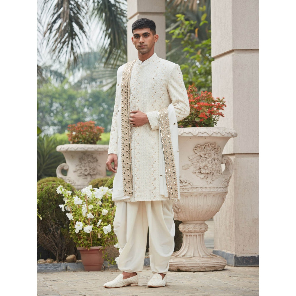 Bohame Rudra - Chikankari Achkan Kurta (Set of 4)