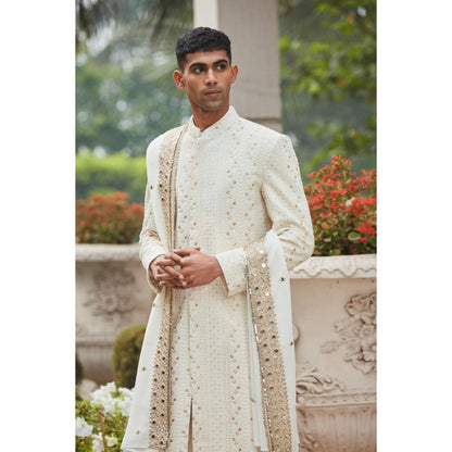 Bohame Rudra - Chikankari Achkan Kurta (Set of 4)