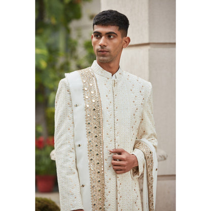 Bohame Rudra - Chikankari Achkan Kurta (Set of 4)