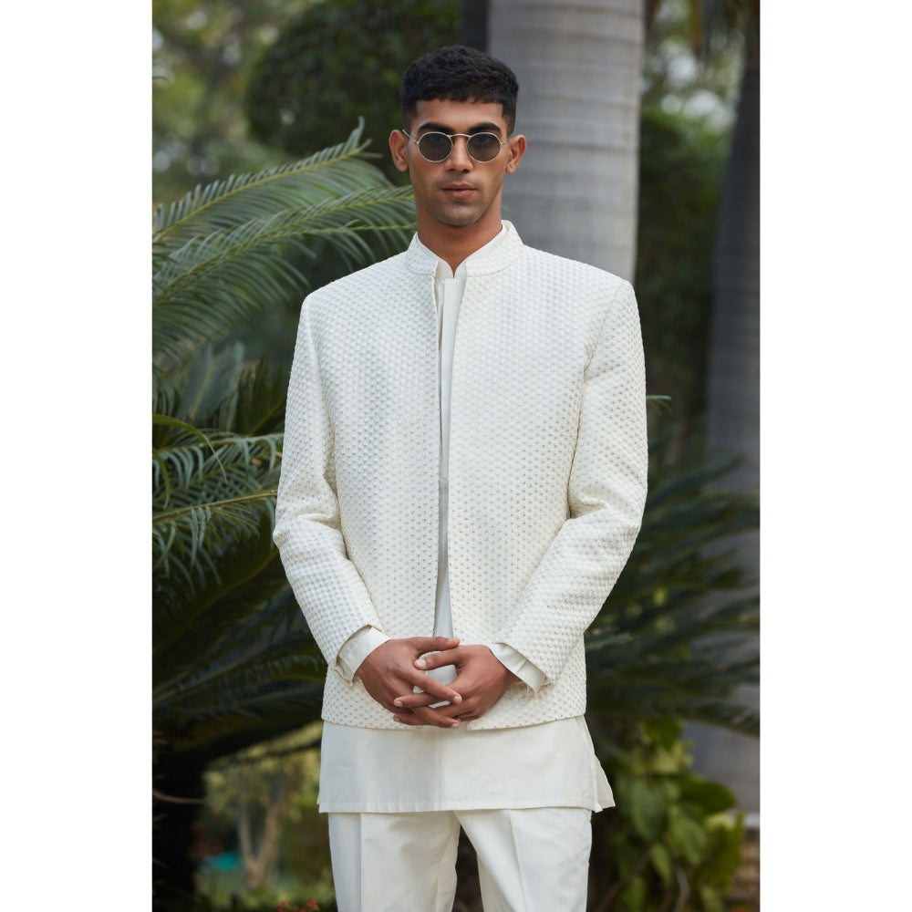 Bohame Nirvana - Chikankari Open Kurta (Set of 3)