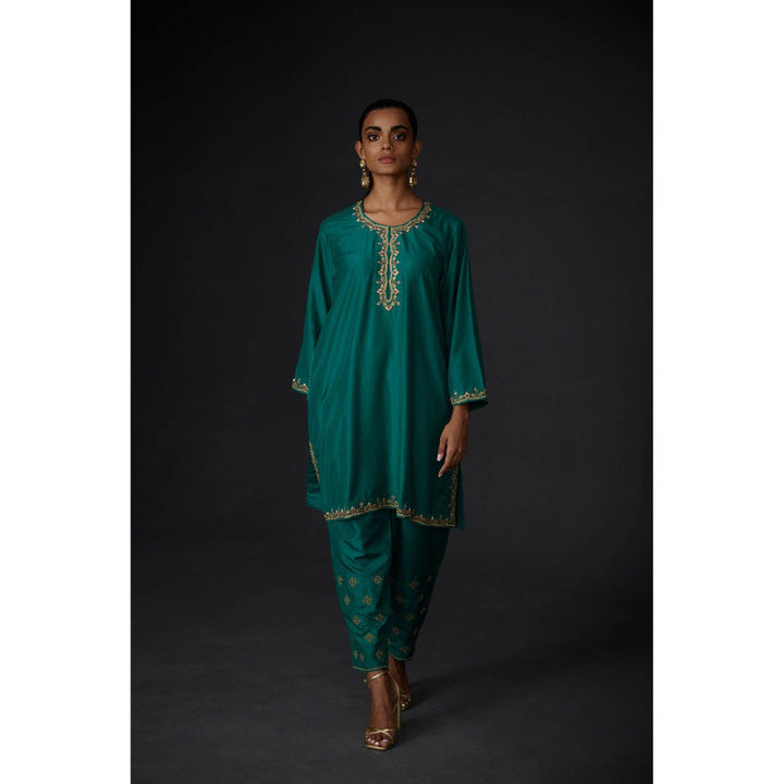 BRIH Embroidered Tunic and Trouser - Green (Set of 2)