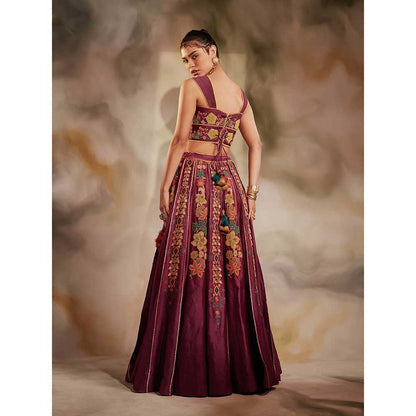 CHANDRIMA Plum Beadwork Bustier