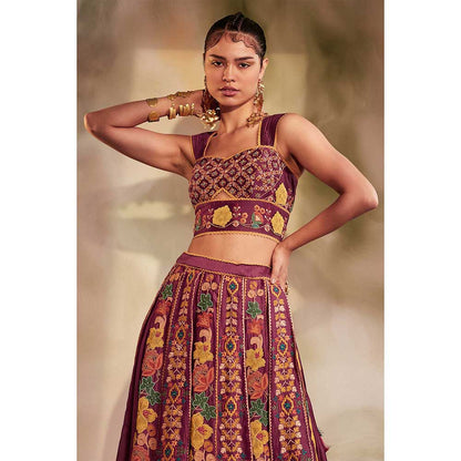 CHANDRIMA Plum Beadwork Bustier