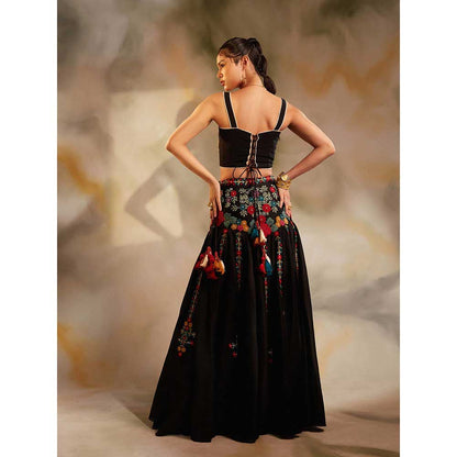 CHANDRIMA Black Beadwork Bustier