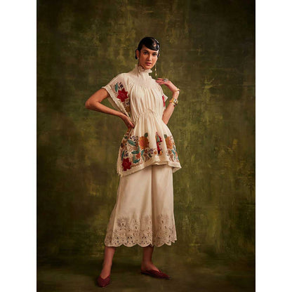 CHANDRIMA Ivory Smocked Kaftan