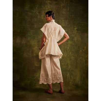 CHANDRIMA Ivory Smocked Kaftan