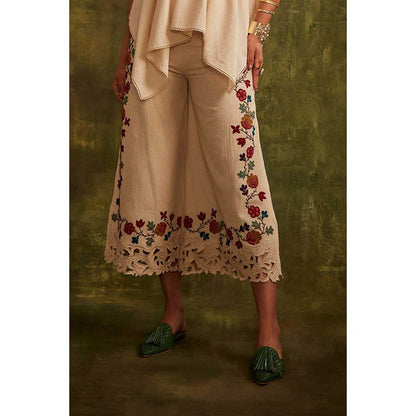 CHANDRIMA Ivory Embroidered Pants