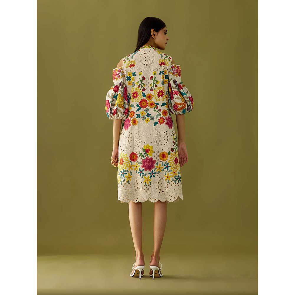 CHANDRIMA Ivory Applique and Cutwork Jacket