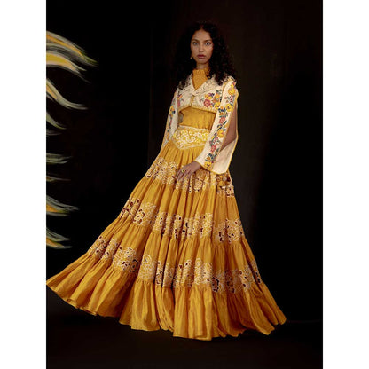 CHANDRIMA Ivory Embroidered Bolero Jacket