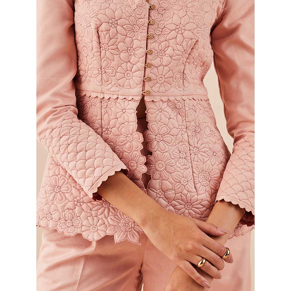 CHANDRIMA Pink Flared Pants