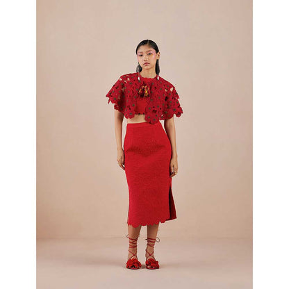 CHANDRIMA Red Poppy Cape
